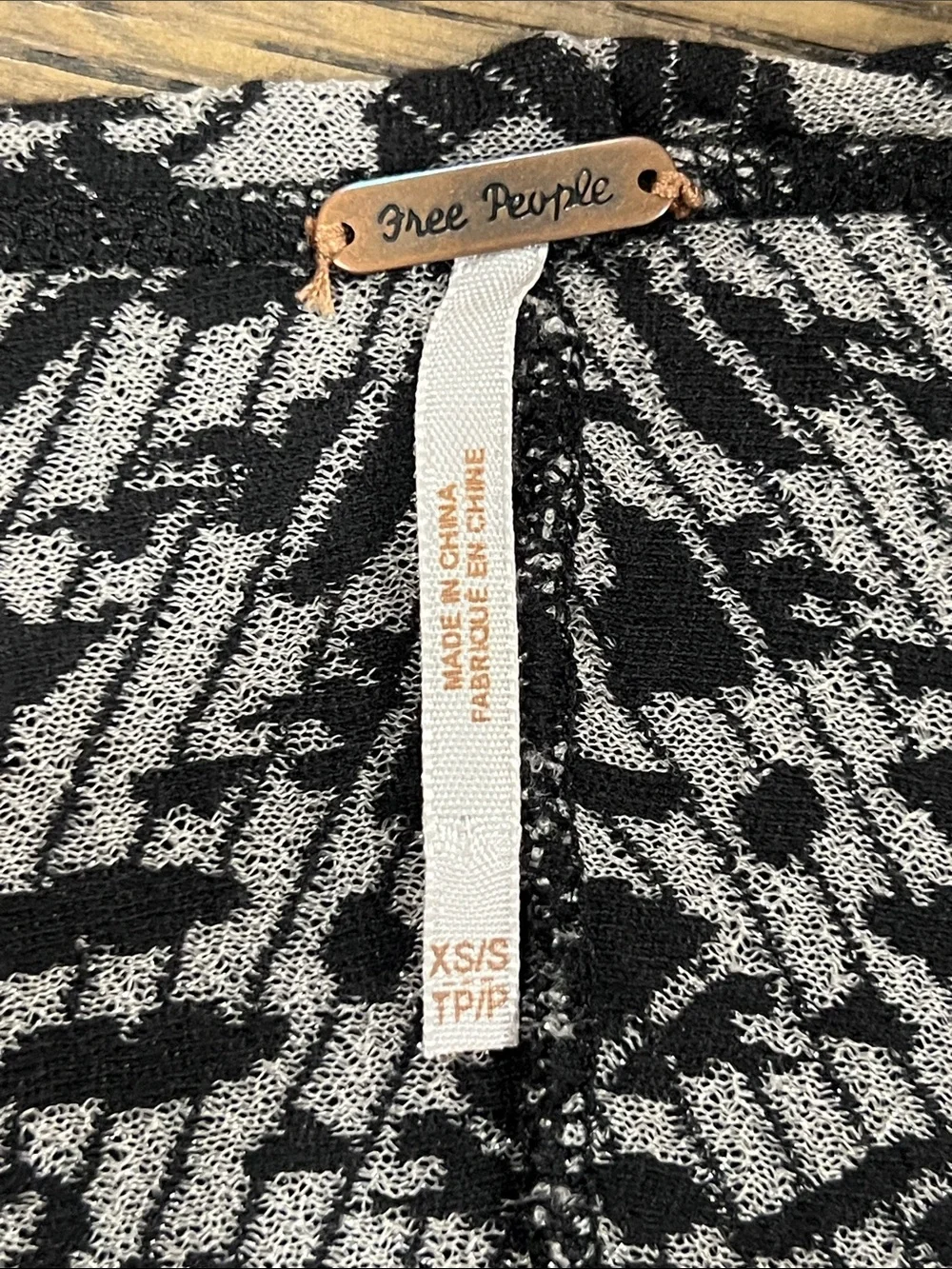 Free People Oversized Fringe Kimono Open Cardigan XS S Geo Printed Boho Layering